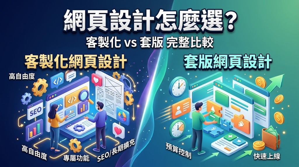 網頁設計怎麼選？客製化網頁設計 vs 套版網站完整比較