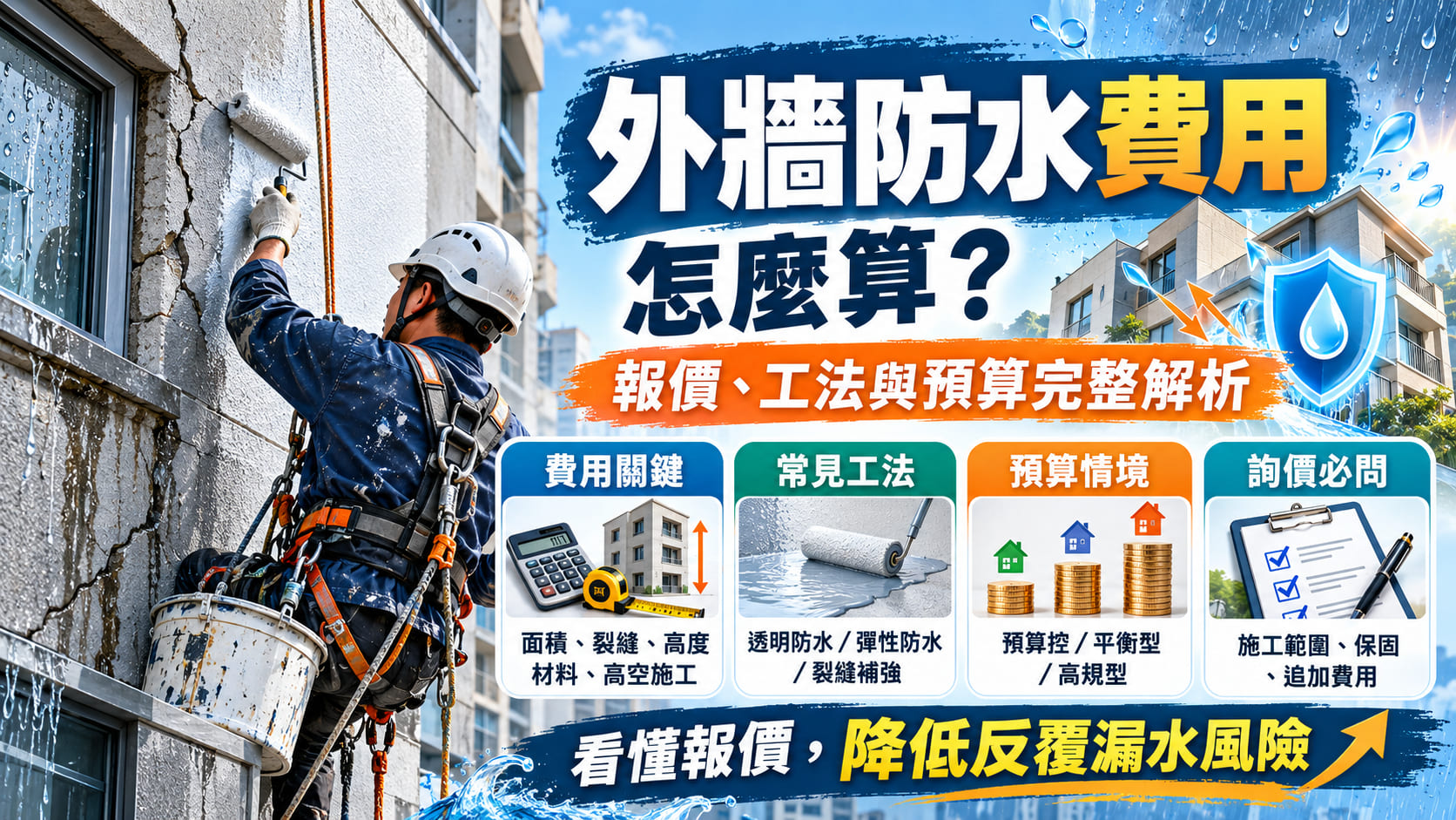 外牆防水費用怎麼算？報價、工法與預算完整解析